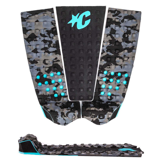  Creatures Italo Ferreira Lite Ecopure Surfboard Tail Traction Pad - Carbon Camo Fluro Blue Black